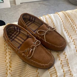 L.L. Bean Handsewn Slipper II Suede Flannel Lined Women's Size 8